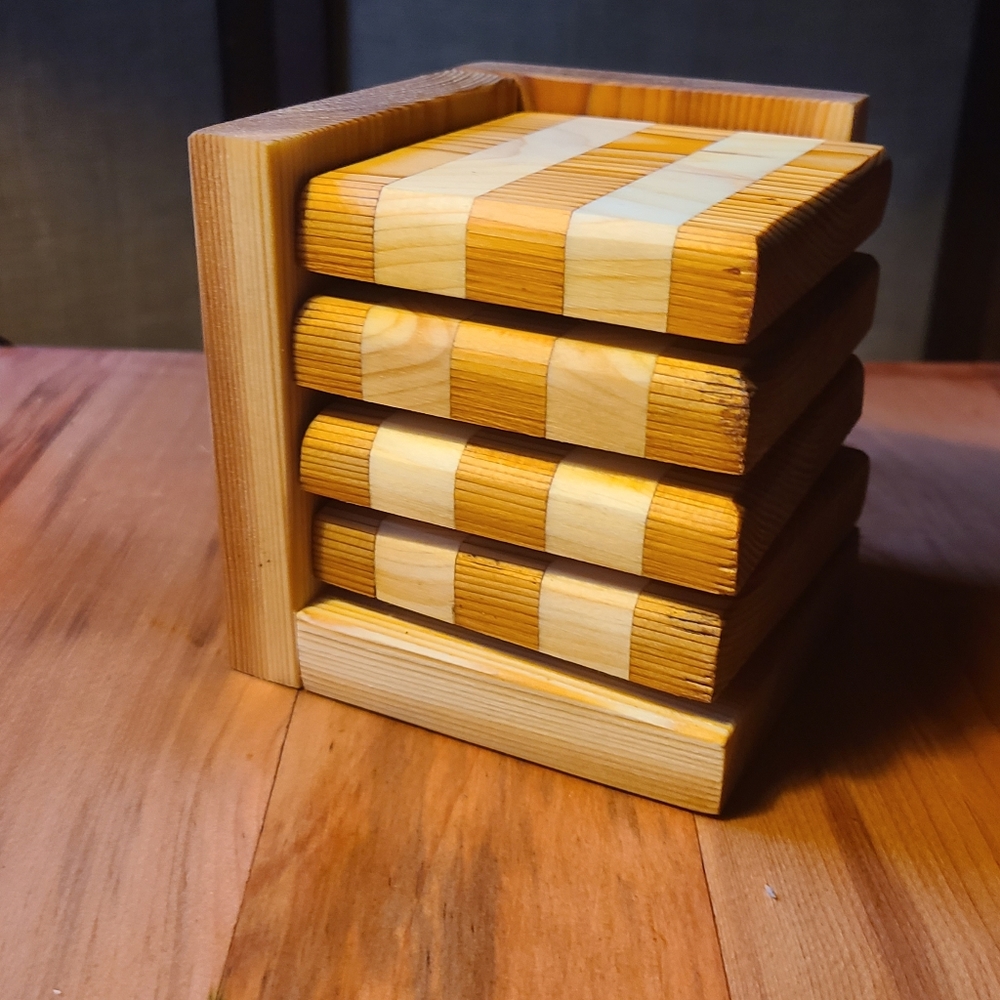 Handmade Wood Coaster Set New Artisinal Gift